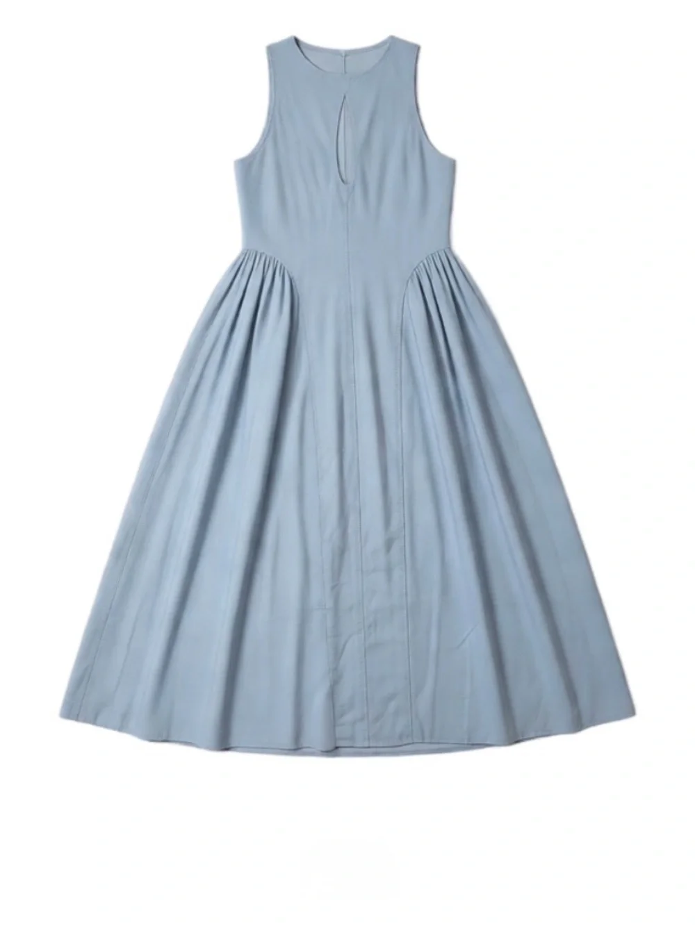 Commense Light Blue Midi Dress with Full Skirt with pockets - Picture 1 of 3